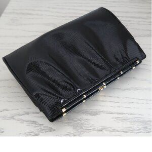 vtg WALTER KATTEN glazed lizard clutch shoulder bag